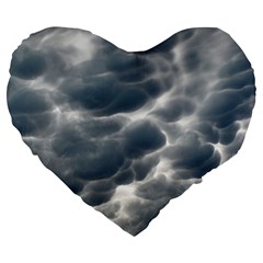 Storm Clouds 2 Large 19  Premium Flano Heart Shape Cushions