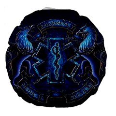 Ems Blue Large 18  Premium Round Cushions