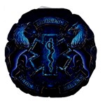 Ems Blue Large 18  Premium Round Cushions Back