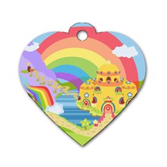 Rain Bow Dog Tag Heart (two Sided) by Ellador