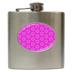 Pink Snowflakes Spinning In Winter Hip Flask (6 Oz) by DianeClancy