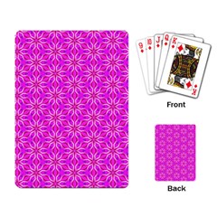 Pink Snowflakes Spinning In Winter Playing Card by DianeClancy