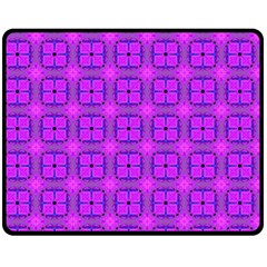 Abstract Dancing Diamonds Purple Violet Fleece Blanket (medium)  by DianeClancy