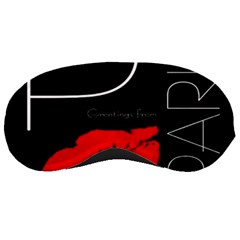 Greetings From Paris Red Lipstick Kiss Black Postcard Sleeping Masks by yoursparklingshop