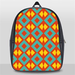 Blue Rhombus Pattern                			school Bag (large) by LalyLauraFLM