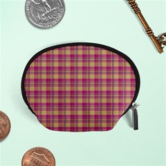 Pink Plaid Pattern Accessory Pouches (small) 