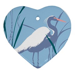 Egret Ornament (heart)  by WaltCurleeArt