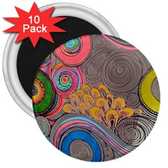 Rainbow Passion 3  Magnets (10 Pack)  by SugaPlumsEmporium