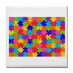 Funny Colorful Puzzle Pieces Face Towel by yoursparklingshop