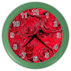 Red Roses Love Color Wall Clocks by yoursparklingshop