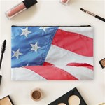 Folded American Flag Cosmetic Bag (Large)  Back