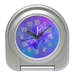 Flowers Cornflower Floral Chic Stylish Purple  Travel Alarm Clocks by yoursparklingshop