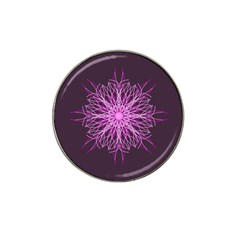 Pink Kaleidoscope Flower Mandala Art Hat Clip Ball Marker by yoursparklingshop