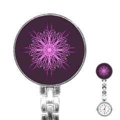 Pink Kaleidoscope Flower Mandala Art Stainless Steel Nurses Watch by yoursparklingshop