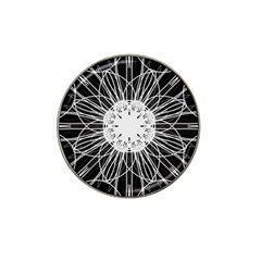 Black And White Flower Mandala Art Kaleidoscope Hat Clip Ball Marker by yoursparklingshop