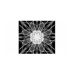 Black And White Flower Mandala Art Kaleidoscope Satin Wrap by yoursparklingshop