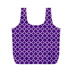 Turquoise Damask Pattern Full Print Recycle Bags (m)  by Zandiepants