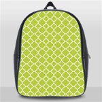 Spring Green Quatrefoil Pattern School Bag (XL) Front