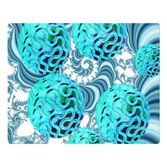 Teal Sea Forest, Abstract Underwater Ocean Double Sided Flano Blanket (large)  by DianeClancy