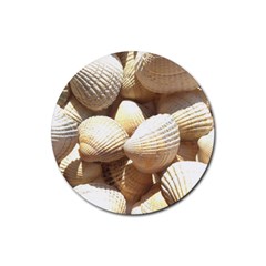 Tropical Exotic Sea Shells Rubber Round Coaster (4 Pack)  by yoursparklingshop