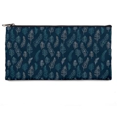 Whimsical Feather Pattern, Midnight Blue, Pencil Case by Zandiepants