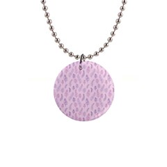 Whimsical Feather Pattern, Pink & Purple, 1  Button Necklace by Zandiepants