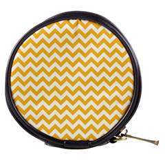 Sunny Yellow & White Zigzag Pattern Mini Makeup Bag by Zandiepants