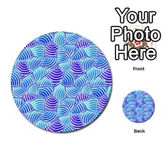 Blue And Purple Glowing Multi-purpose Cards (round) 