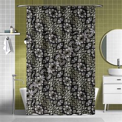 Silver Oriental Ornate  Shower Curtain 48  X 72  (small) 