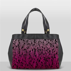 Pink Ombre Feather Pattern, Black, Oversize Office Handbag by Zandiepants