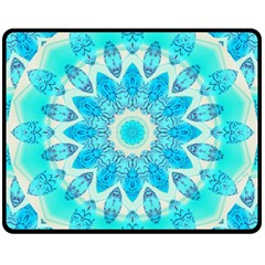 Blue Ice Goddess, Abstract Crystals Of Love Fleece Blanket (medium)  by DianeClancy