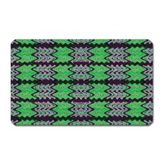 Pattern Tile Green Purple Magnet (rectangular) by BrightVibesDesign