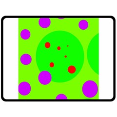 Green And Purple Dots Fleece Blanket (large) 