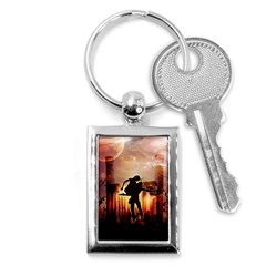 Dancing In The Night With Moon Nd Stars Key Chains (rectangle)  by FantasyWorld7