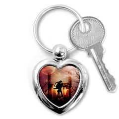 Dancing In The Night With Moon Nd Stars Key Chains (heart)  by FantasyWorld7