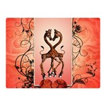 Cute Giraffe In Love With Heart And Floral Elements Double Sided Flano Blanket (Mini)  35 x27  Blanket Front