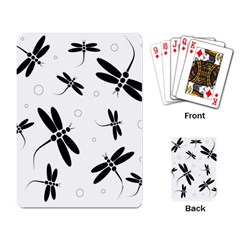 Black And White Dragonflies Playing Card