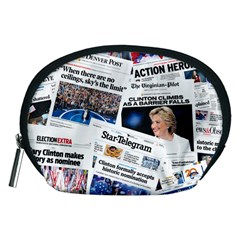 Hillary 2016 Historic Newspaper Collage Accessory Pouches (medium)  by blueamerica