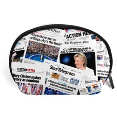 Hillary 2016 Historic Newspaper Collage Accessory Pouches (large)  by blueamerica