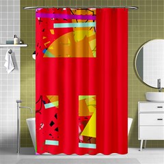 Red Abstraction Shower Curtain 48  X 72  (small) 