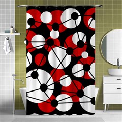 Red, Black And White Pattern Shower Curtain 48  X 72  (small) 