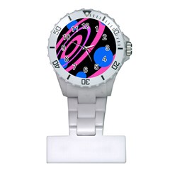 Pink And Blue Twist Plastic Nurses Watch by Valentinaart