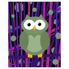 Green And Purple Owl Drawstring Bag (small) by Valentinaart