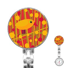 Yellow Bird Stainless Steel Nurses Watch by Valentinaart