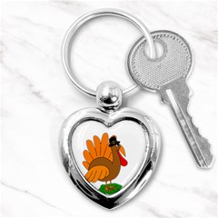 Thanksgiving Turkey - Transparent Key Chains (heart)  by Valentinaart