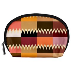 Chevrons In Squares                                                                                                 Accessory Pouch by LalyLauraFLM