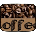 Funny Coffee Beans Brown Typography Double Sided Fleece Blanket (Mini)  35 x27  Blanket Back