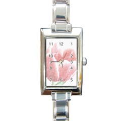 Tulip Red Pencil Drawing Art Rectangle Italian Charm Watch by picsaspassion