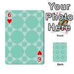 Mint color star - triangle pattern Playing Cards 54 Designs  Front - Heart6