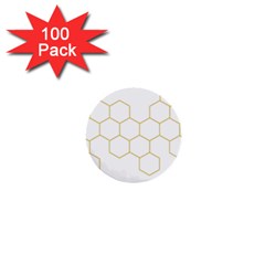 Honeycomb Pattern Graphic Design 1  Mini Button (100 Pack)  by picsaspassion